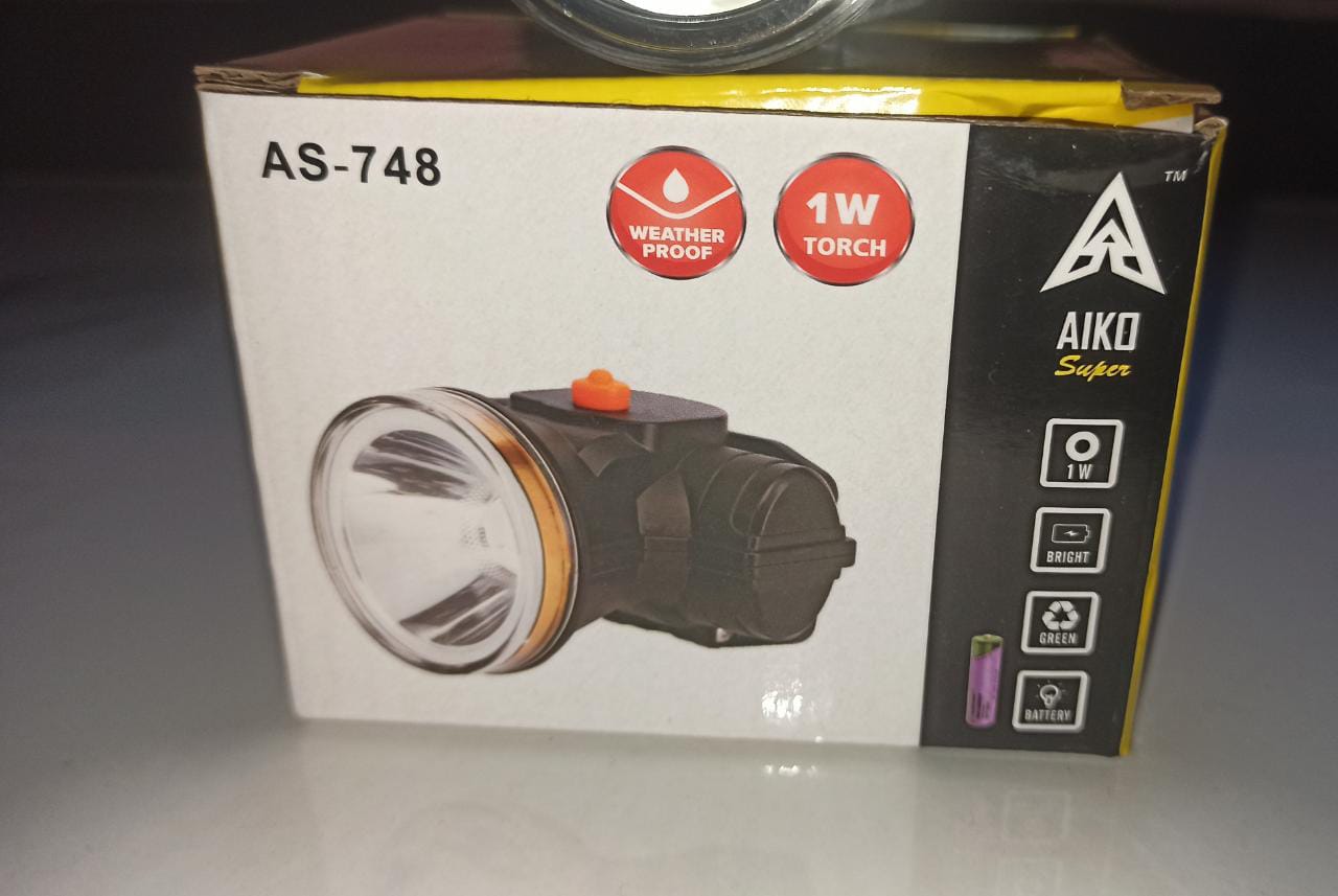 AIKO Head Torch AS 748 Ideal for camping, hiking, fishing, cycling, climbing, potholing& working in low light areas. 