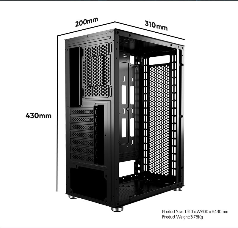 Armaggeddon-Kagami K2 Excellent ATX Gaming PC Casing with RGB Lightning Effect. 