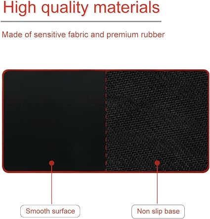 PLAIN MOUSEPAD BLACK/Red/Blue-- BIG (800 X 300 X 3MM)(11.8x31.5x0.12 Inches). 