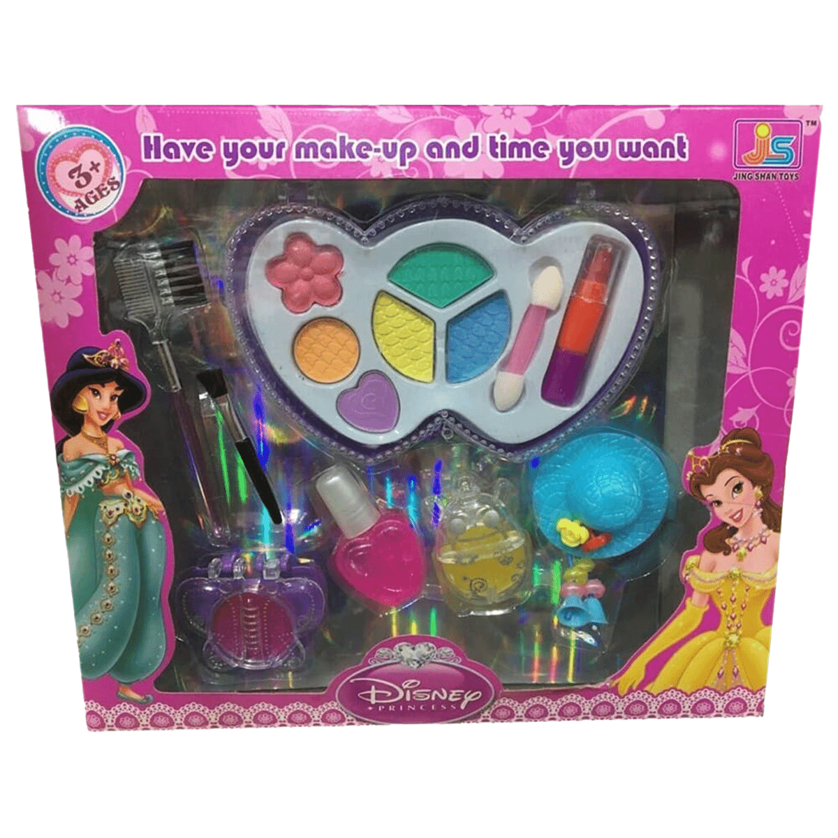 Disney Princess Kids Makeup Set Simulation Cosmetics Set Pretend Girls Makeup Toys Pink Non-toxic Plastic Make up Toys Play House Toys 4.8