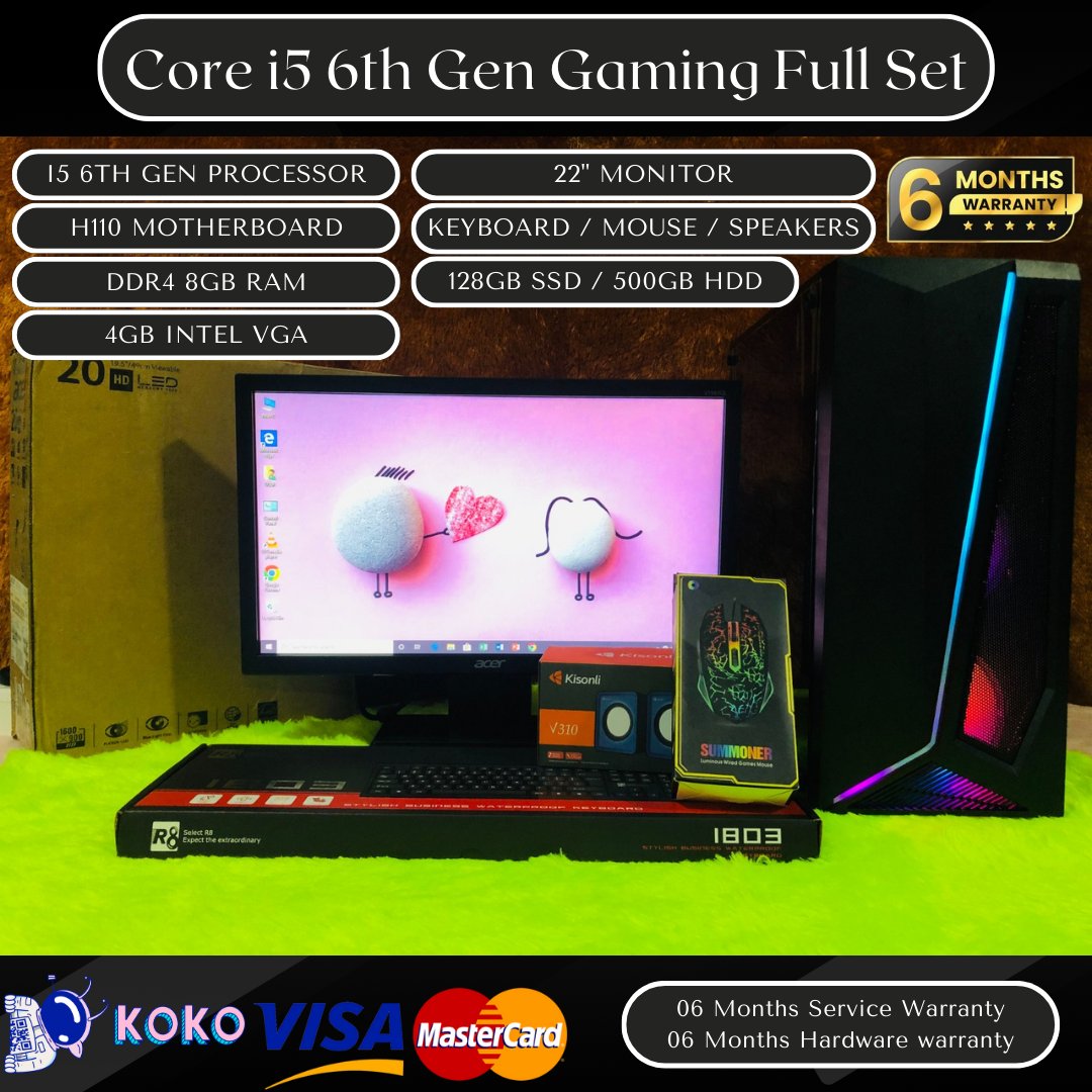 Core I5 6th Gen RGB Gaming Desktop PC Computer Full Set | 8GB Ram