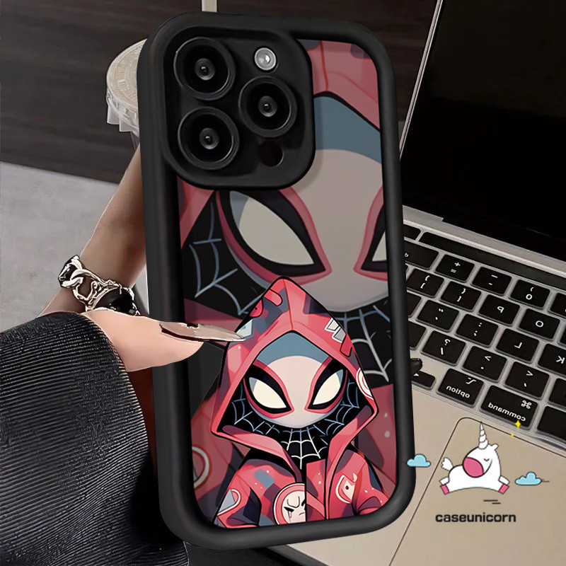 Cartoon Marvel Cool Spider-Man Couple Case For Redmi 9C 13C 12 10A 9A 9 12C A2 A1 10C 9T Note 8 10 9 11 12 10s Pro Max Poco M3 C55 X5 Mi 11 12 Lite Trend Brand Angel Eye Soft Cover. 