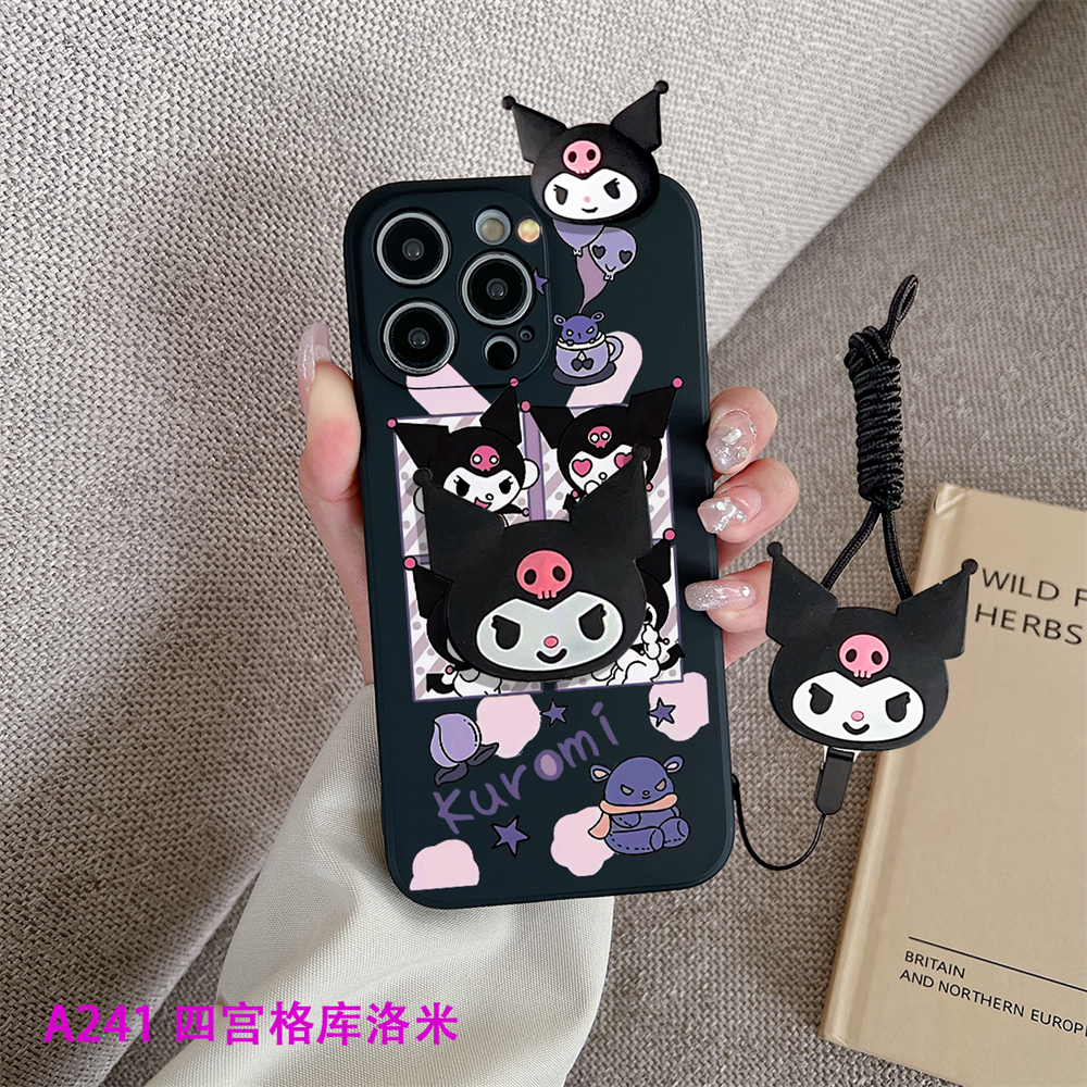 Kuromi Case Realme X X Lite X2 X7 X7 5G X7 Max 5G X7 Pro X7 Pro 5G X50 5G Phone Case Fashion Cartoon Cute Kuromi with Lanyard Stand Holder Soft Silicone Rubber Shock-proof Back Cover. 