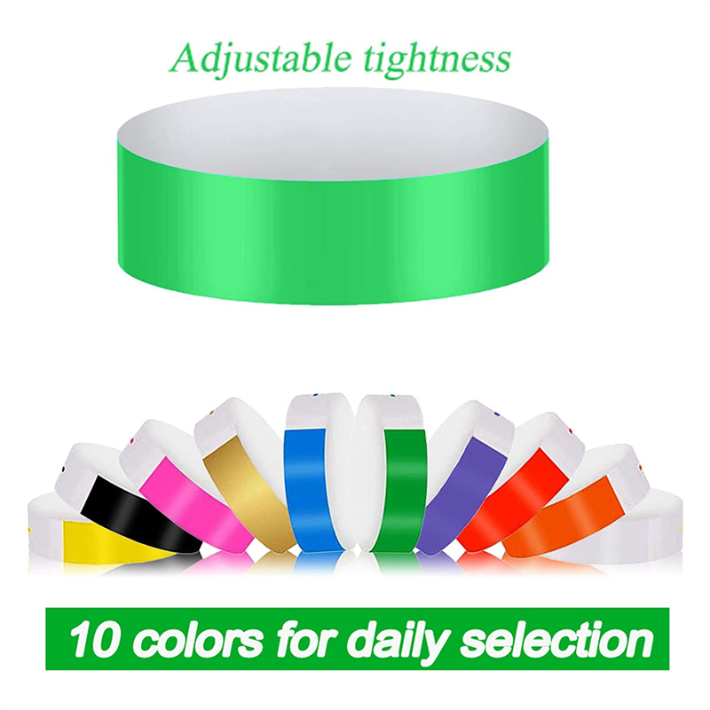 1000 PCS Paper Wristbands for Events Suitable for Parties, Wristbands(10 Colors). 