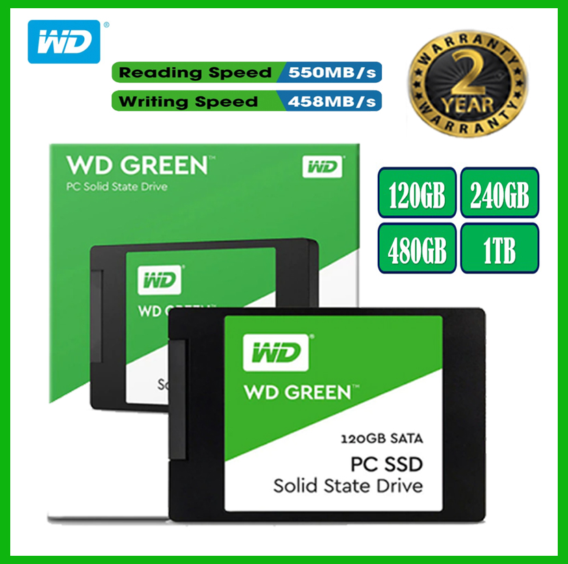 Western Digital WD SSD 120GB/ 240GB/ 480GB/ 1TB - 2Y WARRANTY /2.5"High Speed Sata SSD 3.0/ Laptop & Dekstop/ High Speed Upto 550Mb/s