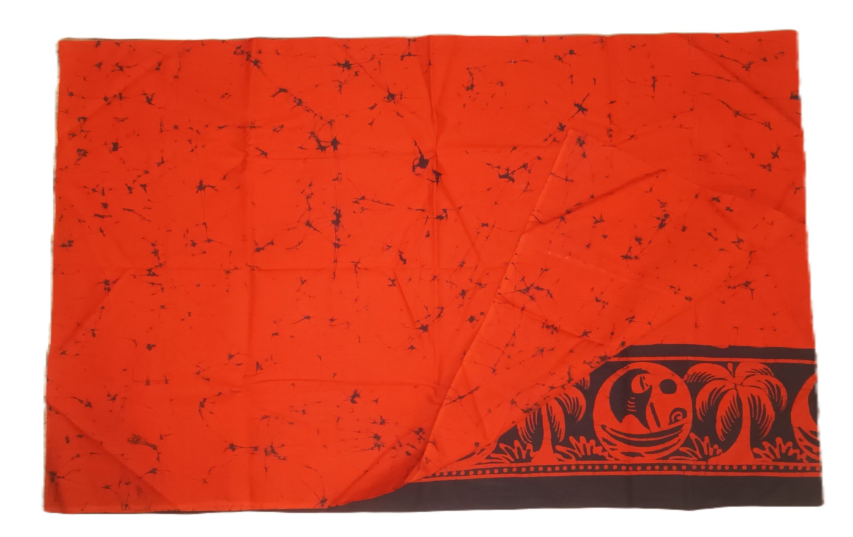 Batik Sarong Lungi for Men - Brown Colour Cotton Sarong Bathik Sarong   Pre-Stitched Handmade EthnicWear. 