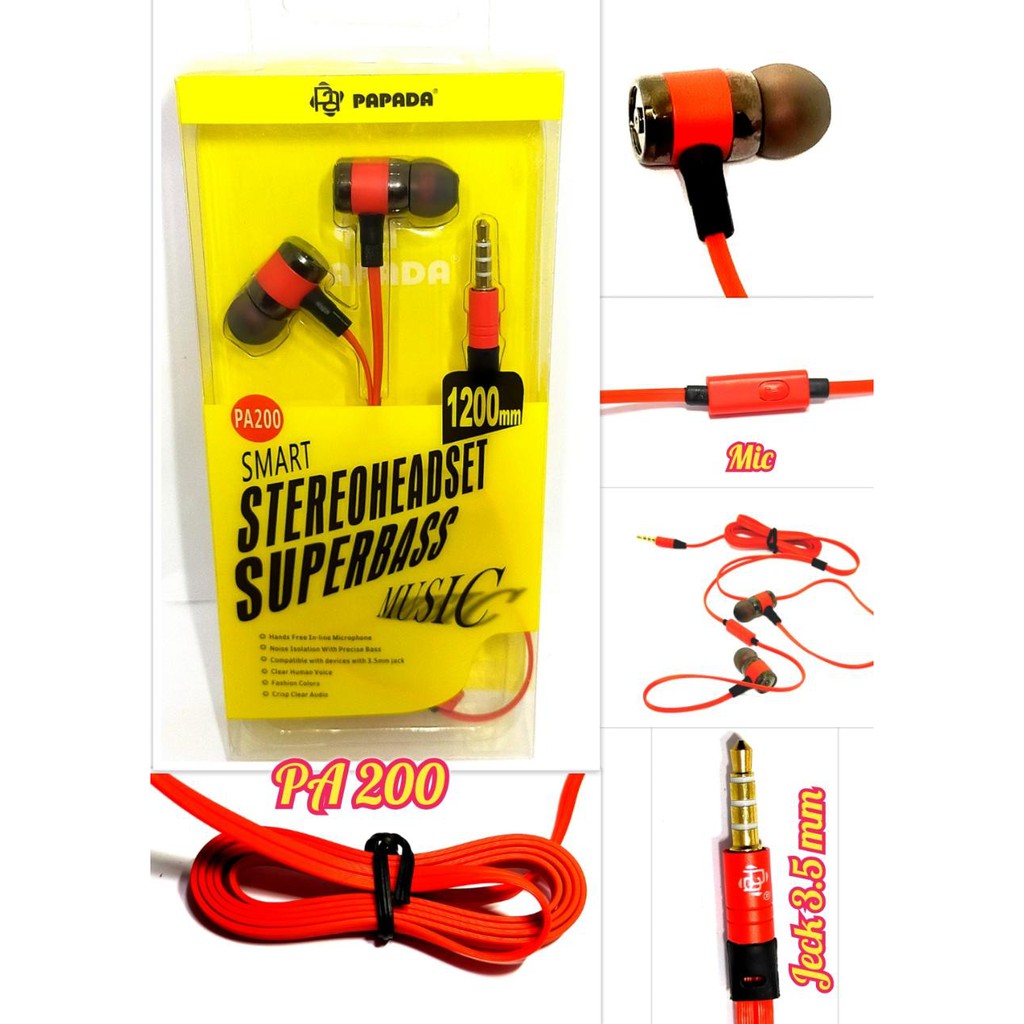 Papada PA200 Hands-Free Stereo Headset with Noise Isolation and HIFI Sound