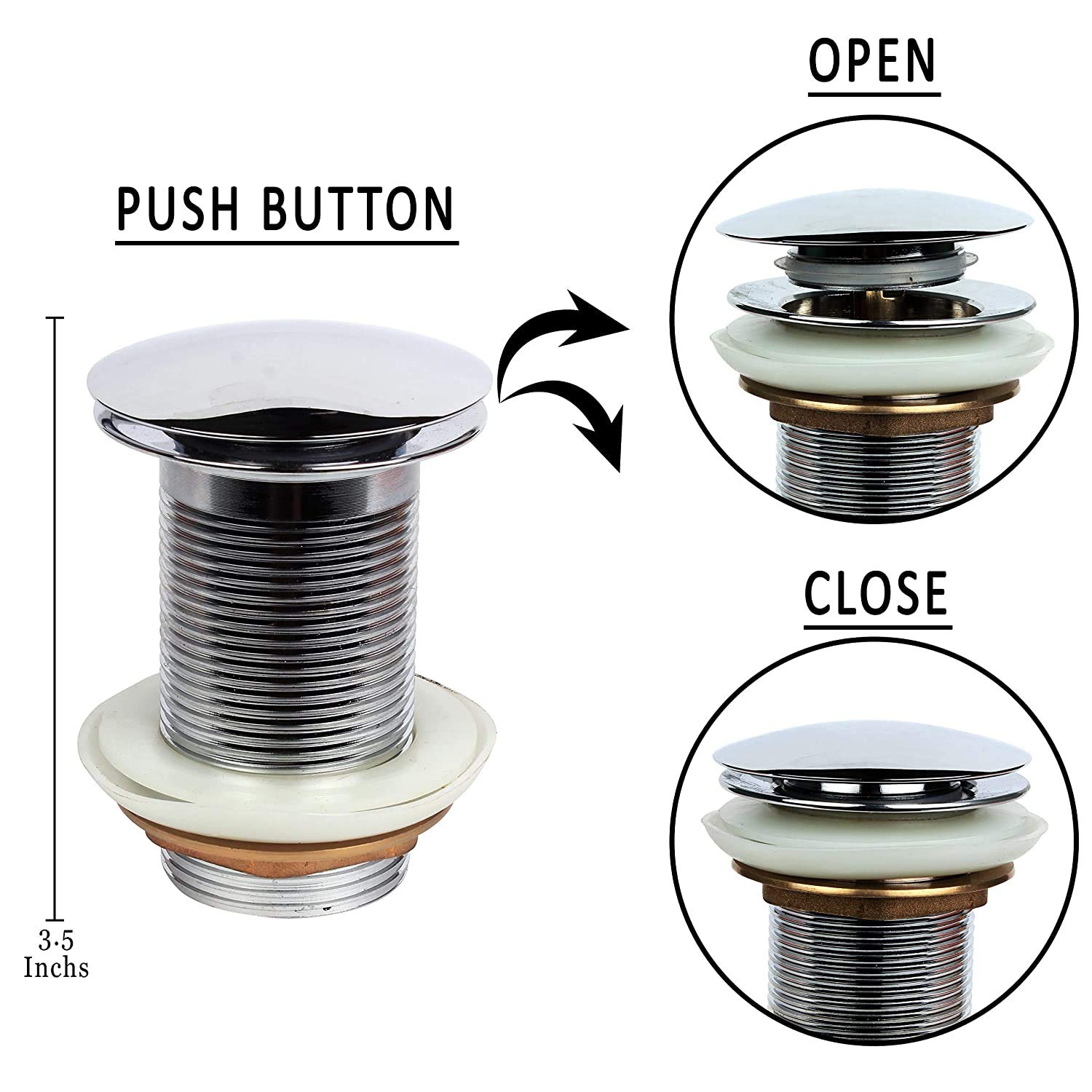 Stainless Steel Full Thread Waste Coupling 11/4" INCH for Wash Basin,Drain Out let System Pop up Full Thread Waste Coupling push type basin waste waste. 