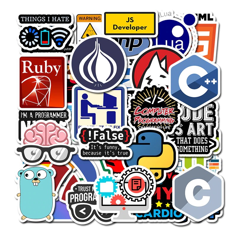 50Pcs Programmer Stickers Laptop Decals For Developers Daraz.lk