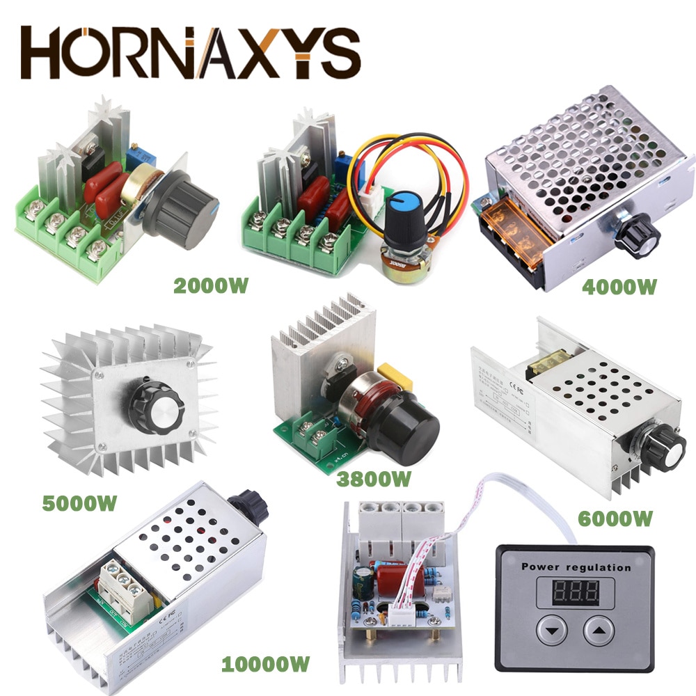 AC 220V 2000W/4000W/5000W/10000W SCR Voltage Regulator Dimming LED