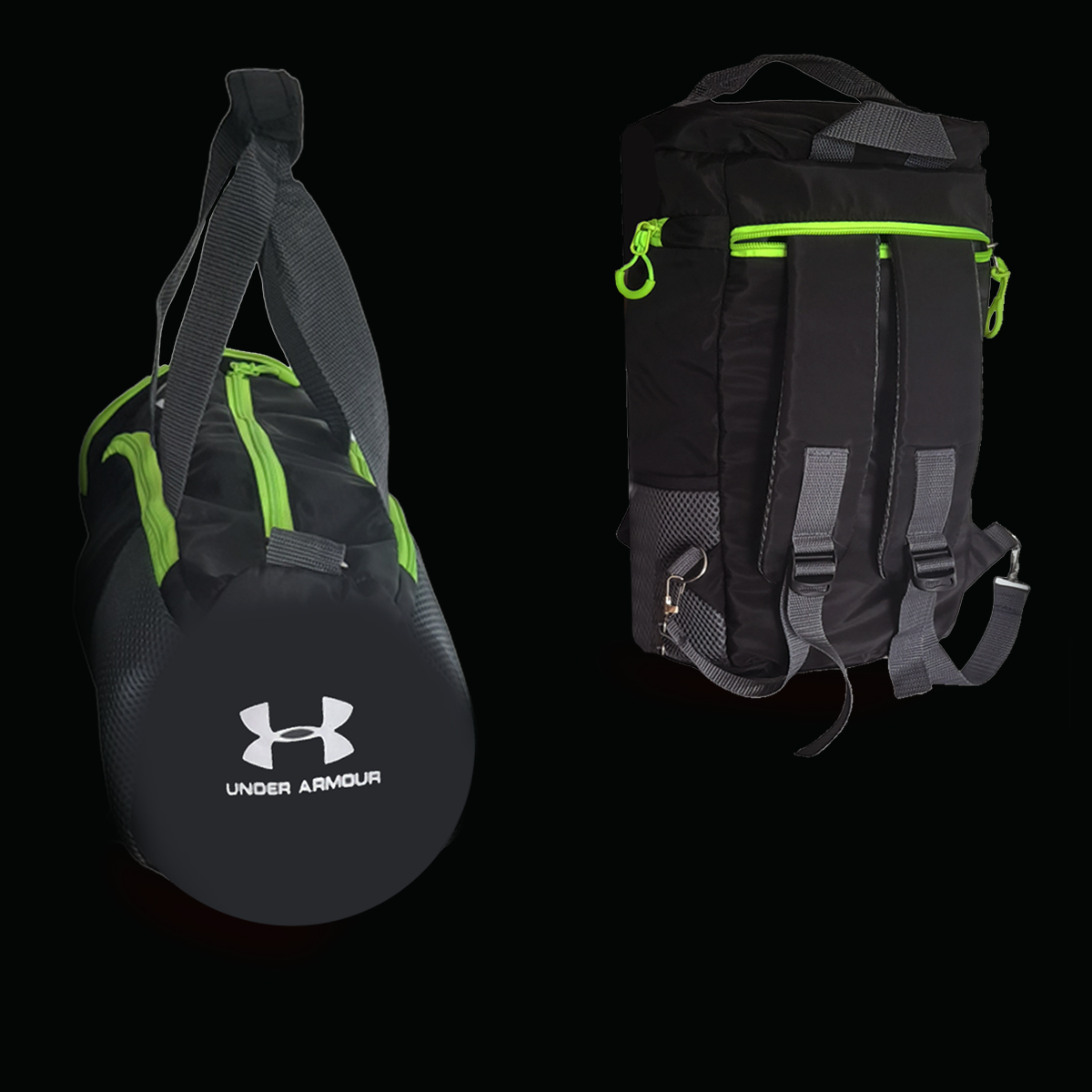 2 in 1  Gym Duffle Bag Waterproof Sports Duffel Bags Travel Weekender Bag for Men Women Overnight Bag with Shoes Compartment Black