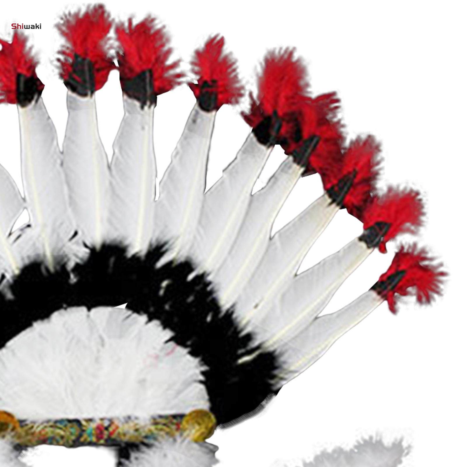Feather Headdress Indian Hat Headwear for Performance Party Carnival Costume Style A. 