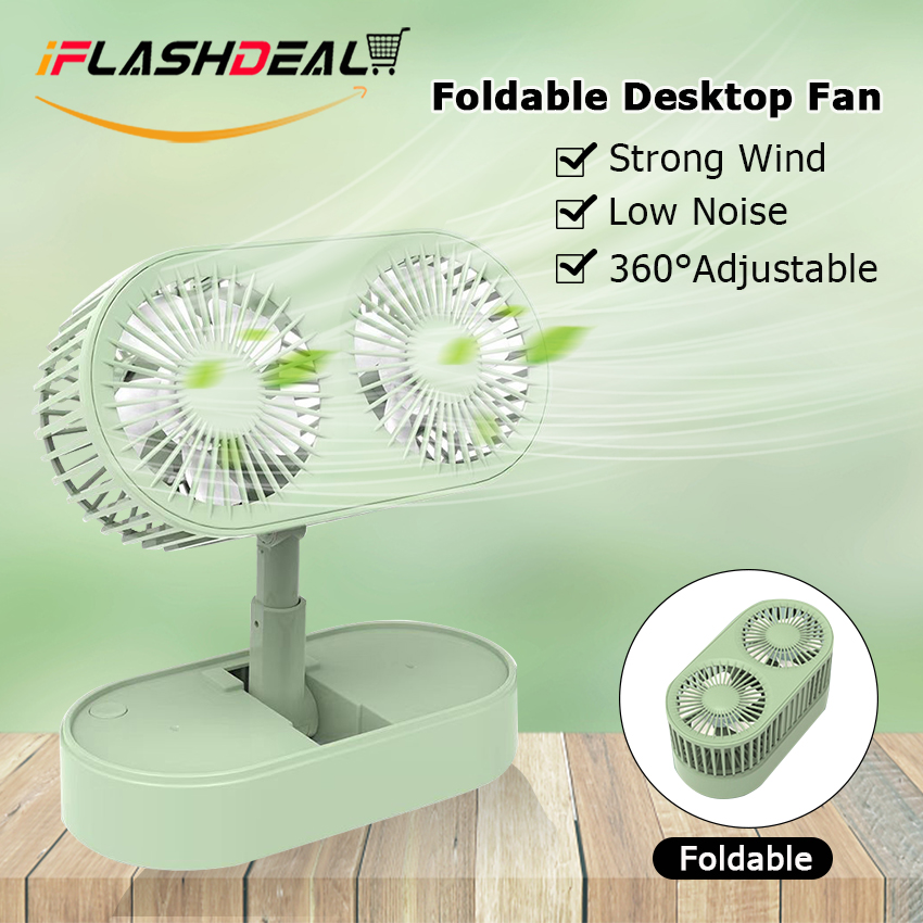 Z 2 Pieces Portable Fan, Mini Table Quiet Fan 3 Speed Adjustable Usb