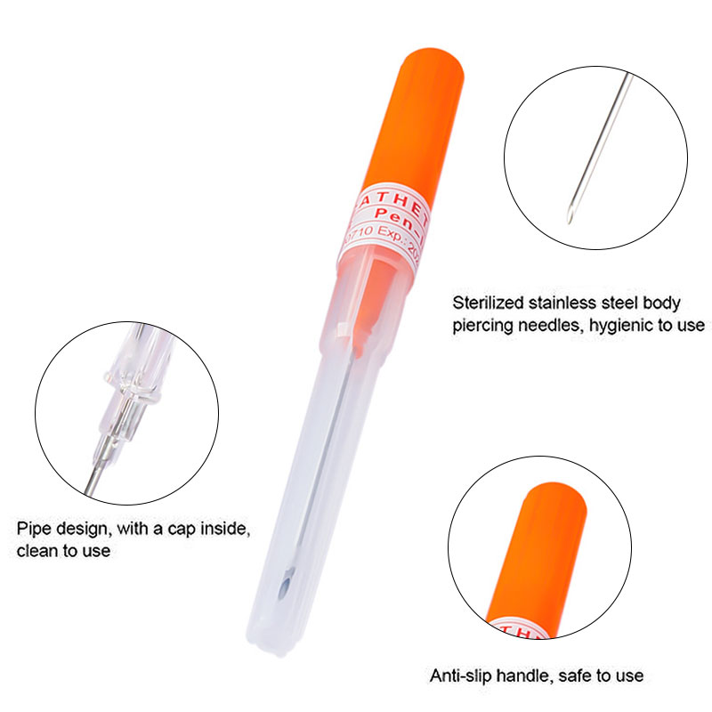 Sterilized Piercing Needles Nose Tattoo Needles Kit Piercing Tools 14G-20G. 