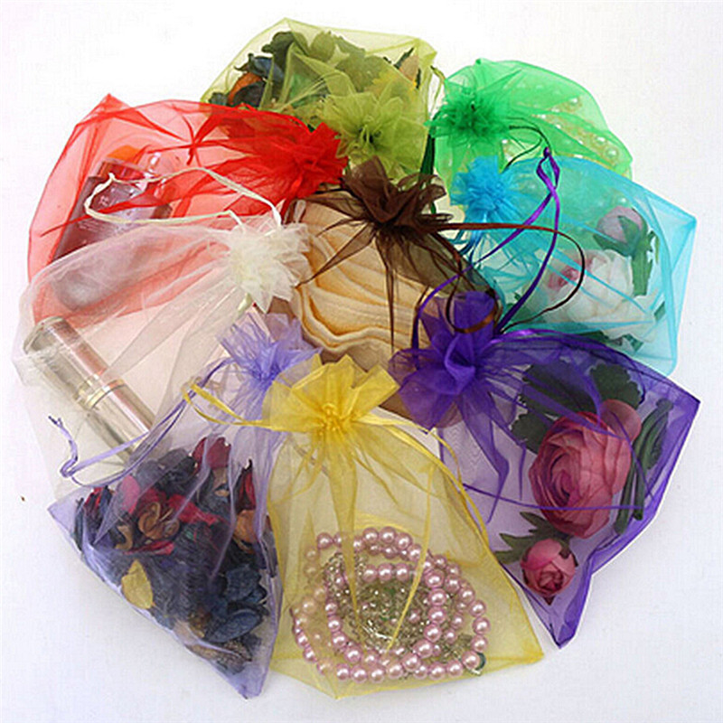 50pc Organza Gift Bags Jewelry Candy Bag Wedding Favors Bags Mesh Gift Pouches. 