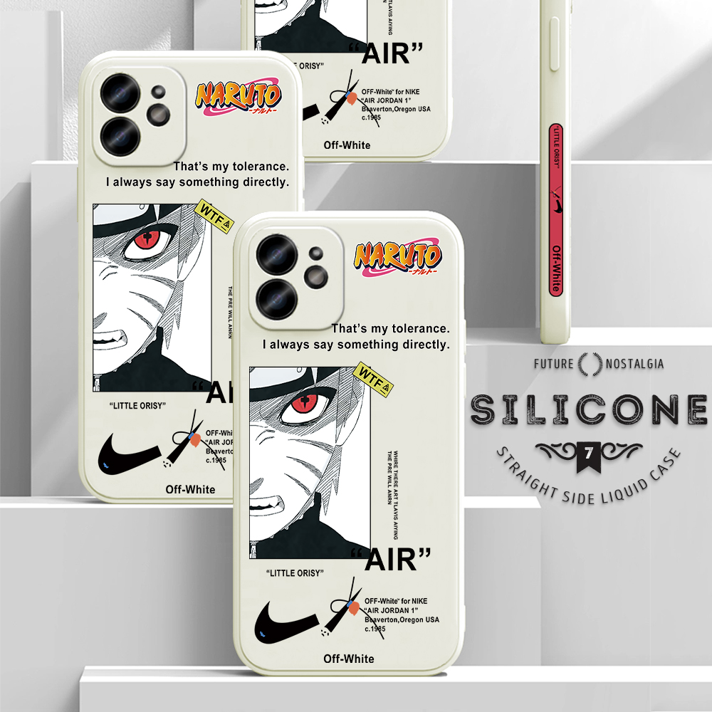 Hontinga for iPhone 13 Case Side Design New Anime Naruto for Boys Back Cover Soft Square Edge Pattern Liquid Silicone Trend Phone Cases. 