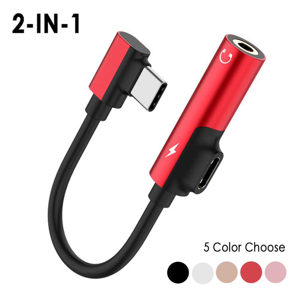 Type C to 3.5mm Headphone Jack Adapter Cable Converter Support Charging Song Call (individual package). 