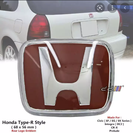 Honda logo emblem Rear Red Badge Emblem For Honda Civic EG6 EG9 EK9 Integra DC2 92-00