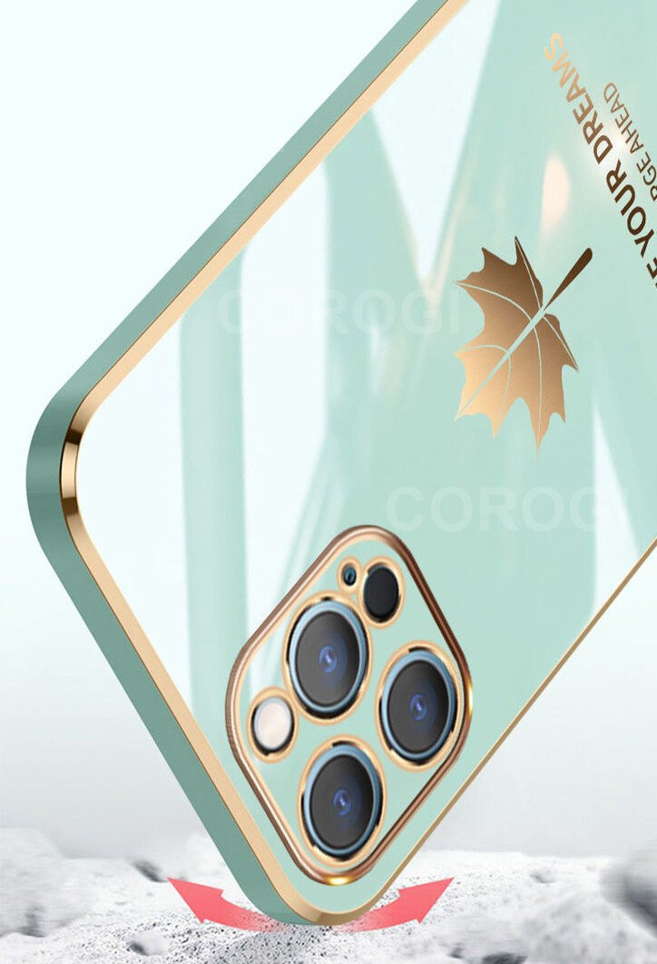LECOMES for Huawei Y6 Prime 2019/Huawei Y6s Back Cover + Free Lanyard Luxury 6D Plating Shiny Maple Leaf Protective Case Square Bumper Soft Silicone Mobile Phone Cases. 