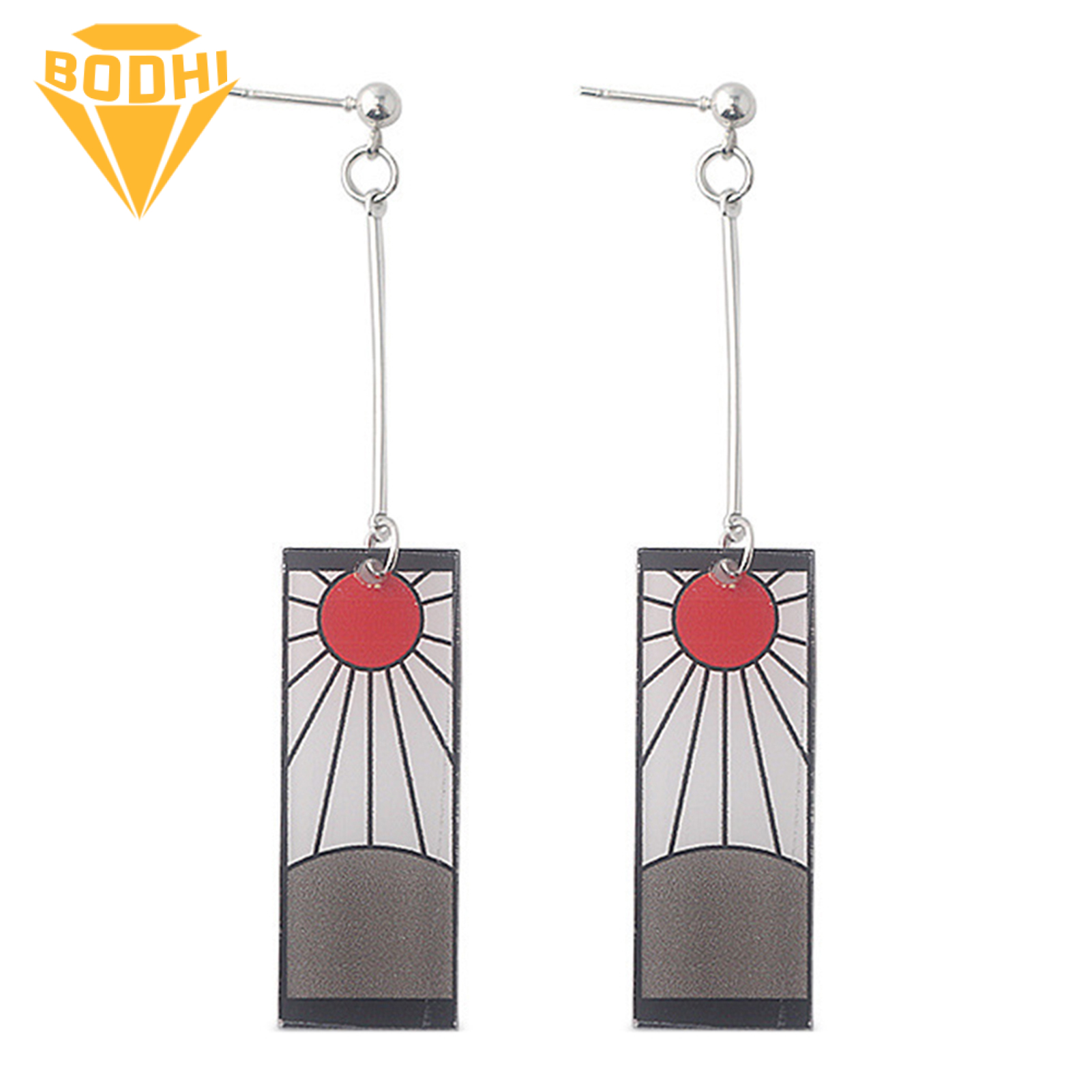 Stud Earrings Rectangle Drop Anime Design Acrylic Anime Jewelry Accessory Earrings for Daily Wear. 