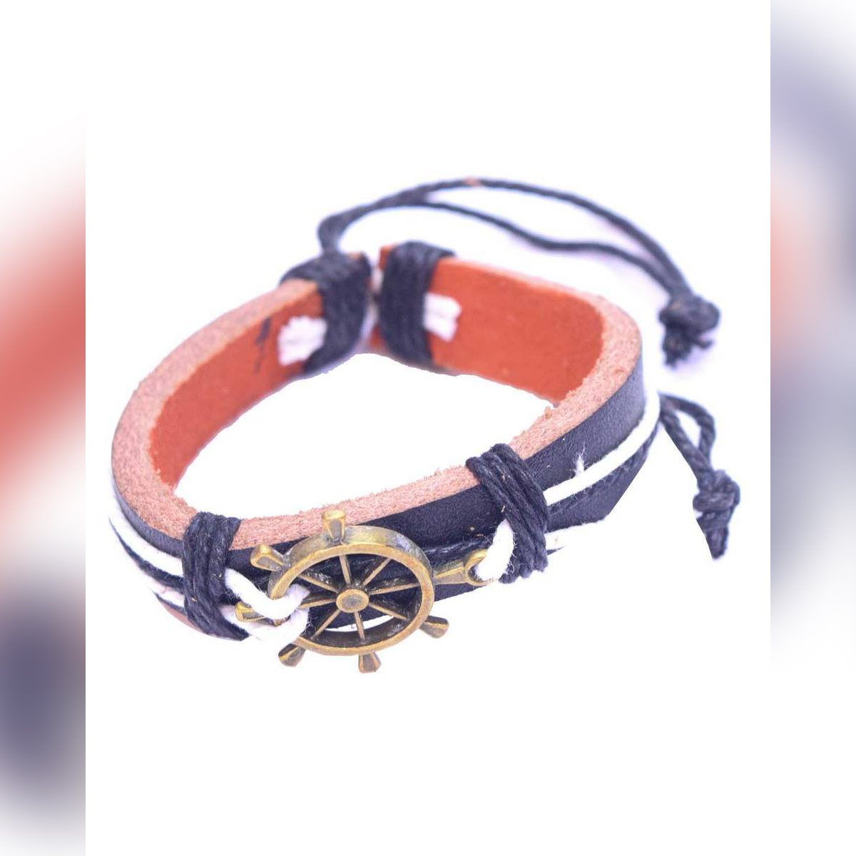 Men's Brown Braided Leather Bracelet