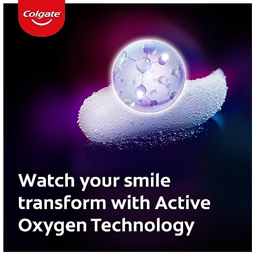 Colgate Visible White O2, Teeth Whitening Toothpaste (50g) for noticeably whiter teeth starting in 3 days. Peppermint Sparkle with Active Technology, Enamel Safe Teeth Whitening FROM INDIA(SAM). 