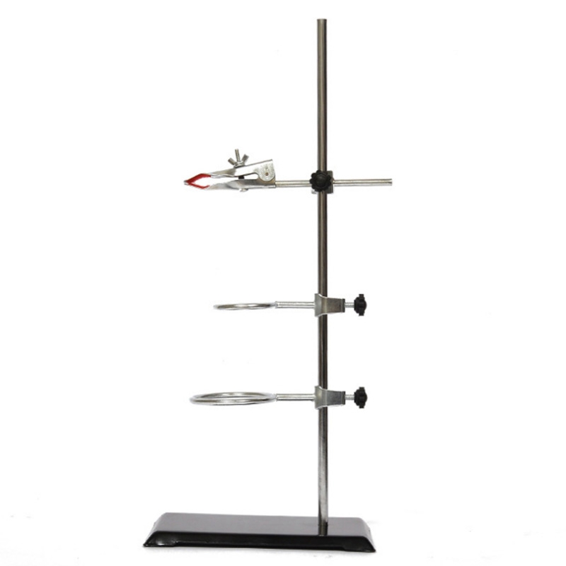 Laboratory Grade Metalware Support Stand, Cork Lined Burette Clamp with 2 Retort Ring (2inch,3inch Dia). 