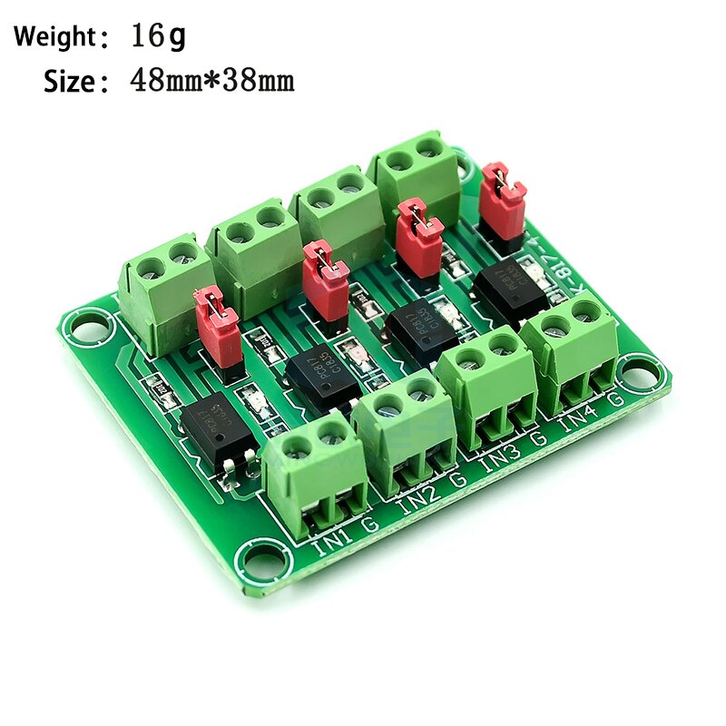 Plc Controller DONGKER 8-Channel Optocoupler Board - AC 110V/220V To DC Isolator Module Pc817 Optocoupler