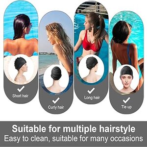 SE-16 Swimming Caps, Adult Non-Slip Swimming Hat, Silicone Anti-Tear Bathing Cap with Vintage Retro Style Design for Men Women Boys Girls Unisex Long Short Hair. 