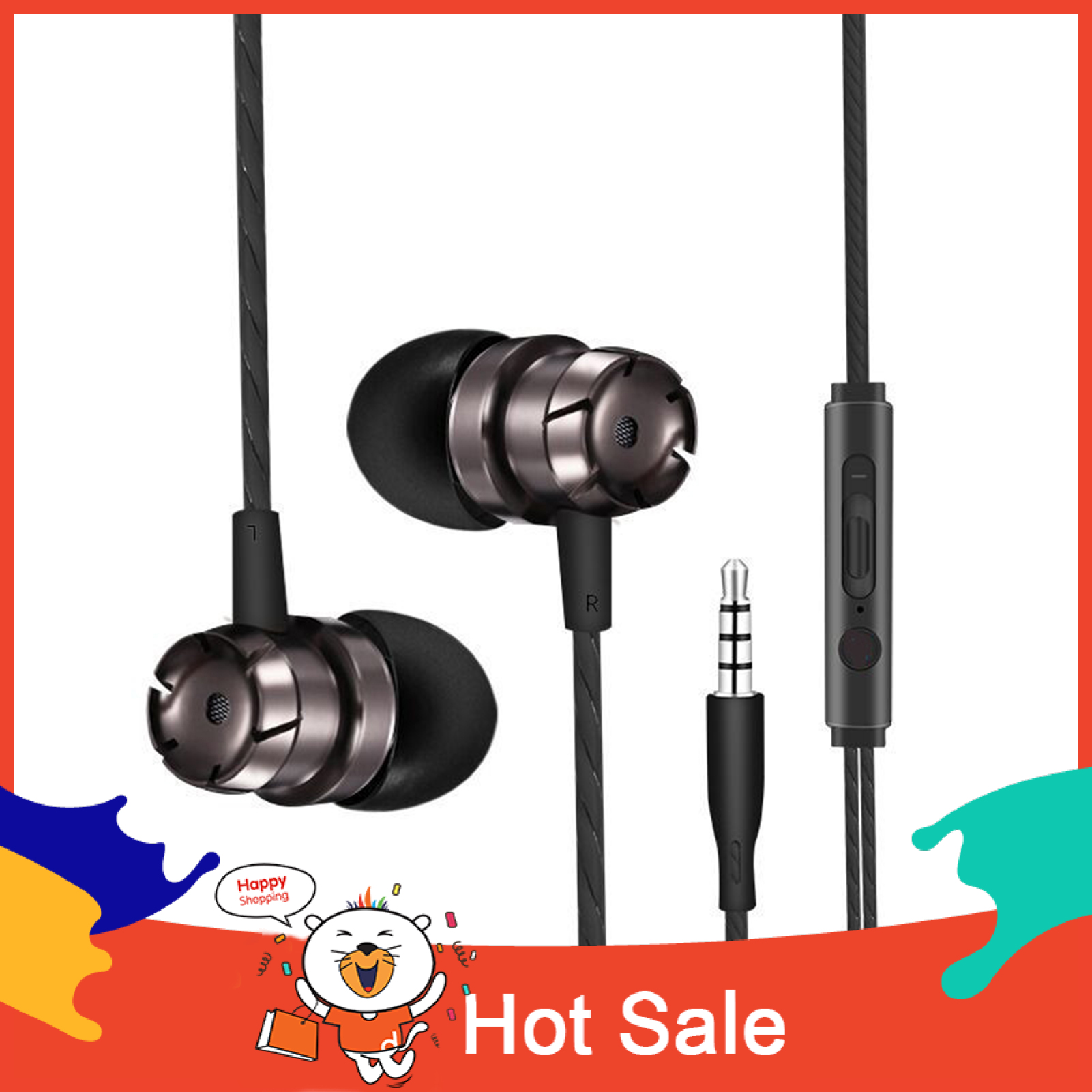 Wired Earphone In-ear Heavy Bass Metal 