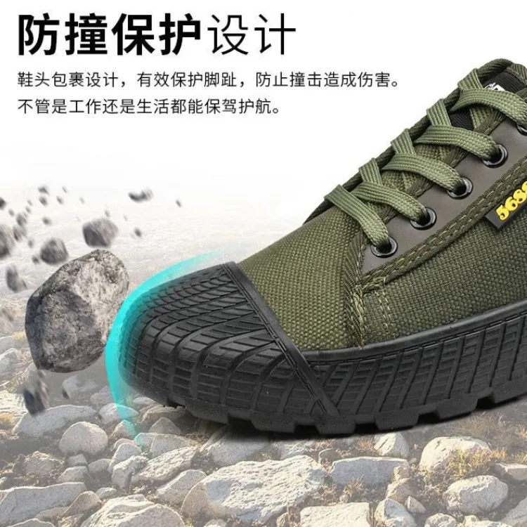 Liberation Shoes Men s Summer High Low Top Canvas Breathable Non Slip Wear Resistant Outdoor Building Construction Site Labor Protection Dad Shoes