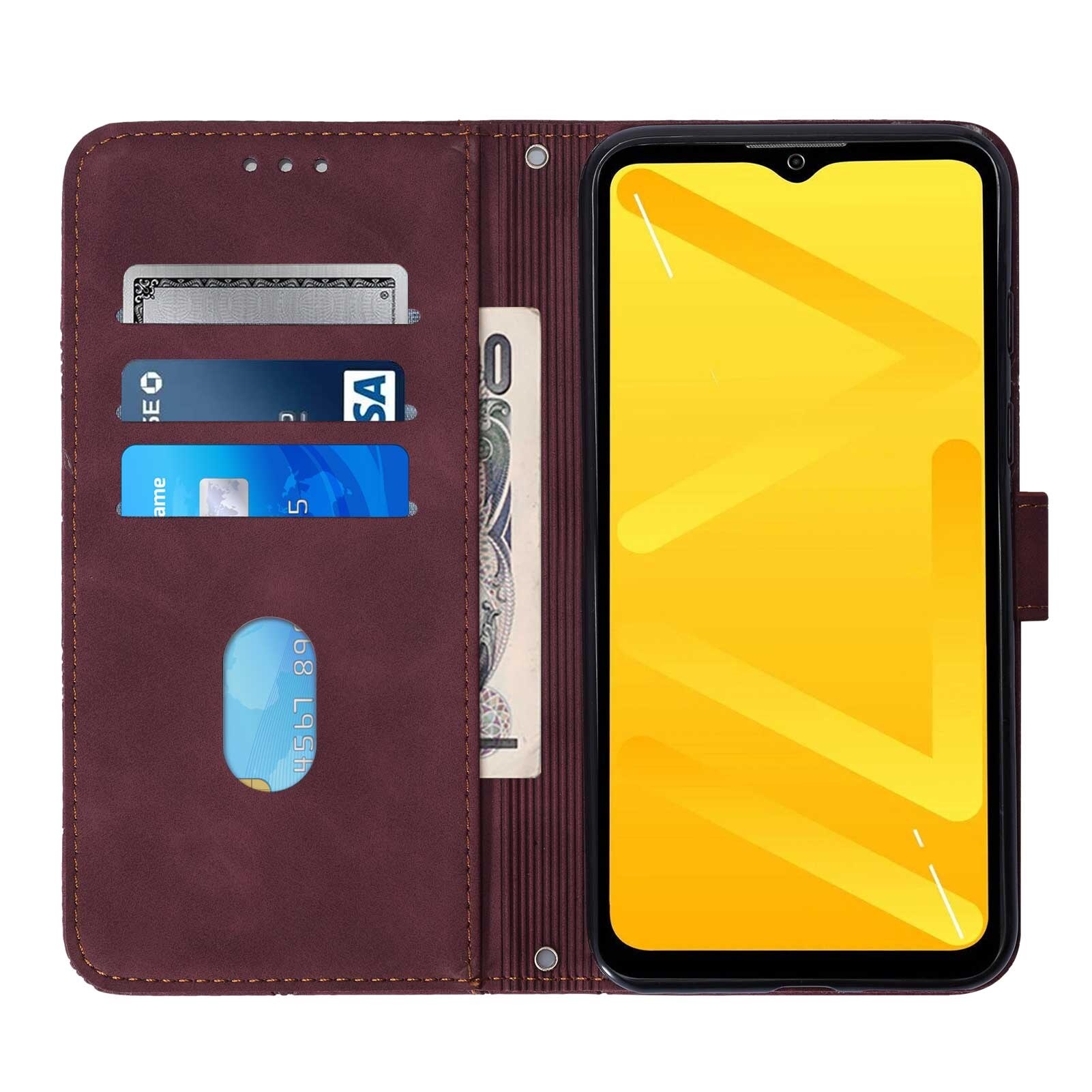 lthmy for ZTE Blade A71 case slim Embossed PU Leather Flip Stand Wallet Card Slots Cover. 