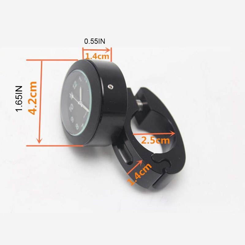 Mini Universal Waterproof Bike Watch Glow In Dark Clock Motorcycle Alluminum Alloy Dial For Mounting Bicycle Handlebar -Handlebar Clock. 