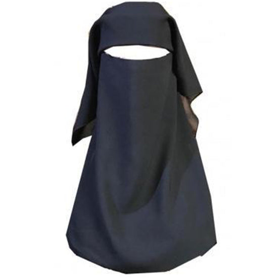 Women and girls Hijab black color Double Layer Niqab Veil Face Cover Scarf Shawl. 
