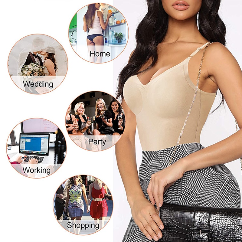 Full Body Shapewear Women's Binders and Corset Slimming Bodysuit Casual Tops Tummy Control Waist Trainer Body Overbust US. 