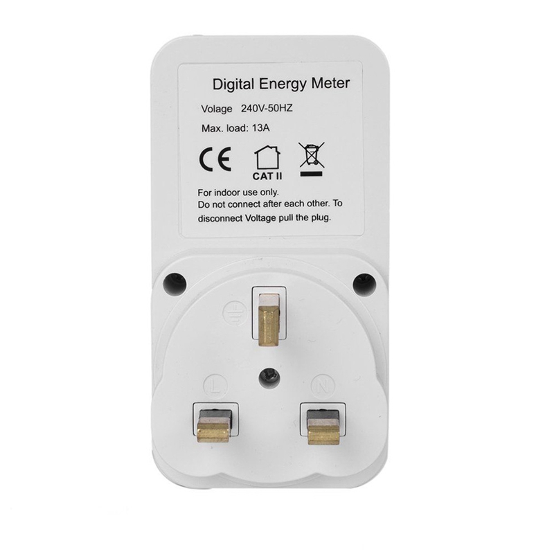 Digital Power Meter Plug-In Socket Electric Wattmeter Energy Monitor Uk Plug. 