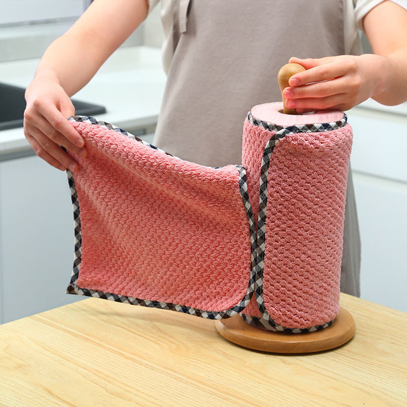 Non-stick Oil Wiping Towel Non-linting Hangable coral fleece double-sided rag　GENGLI