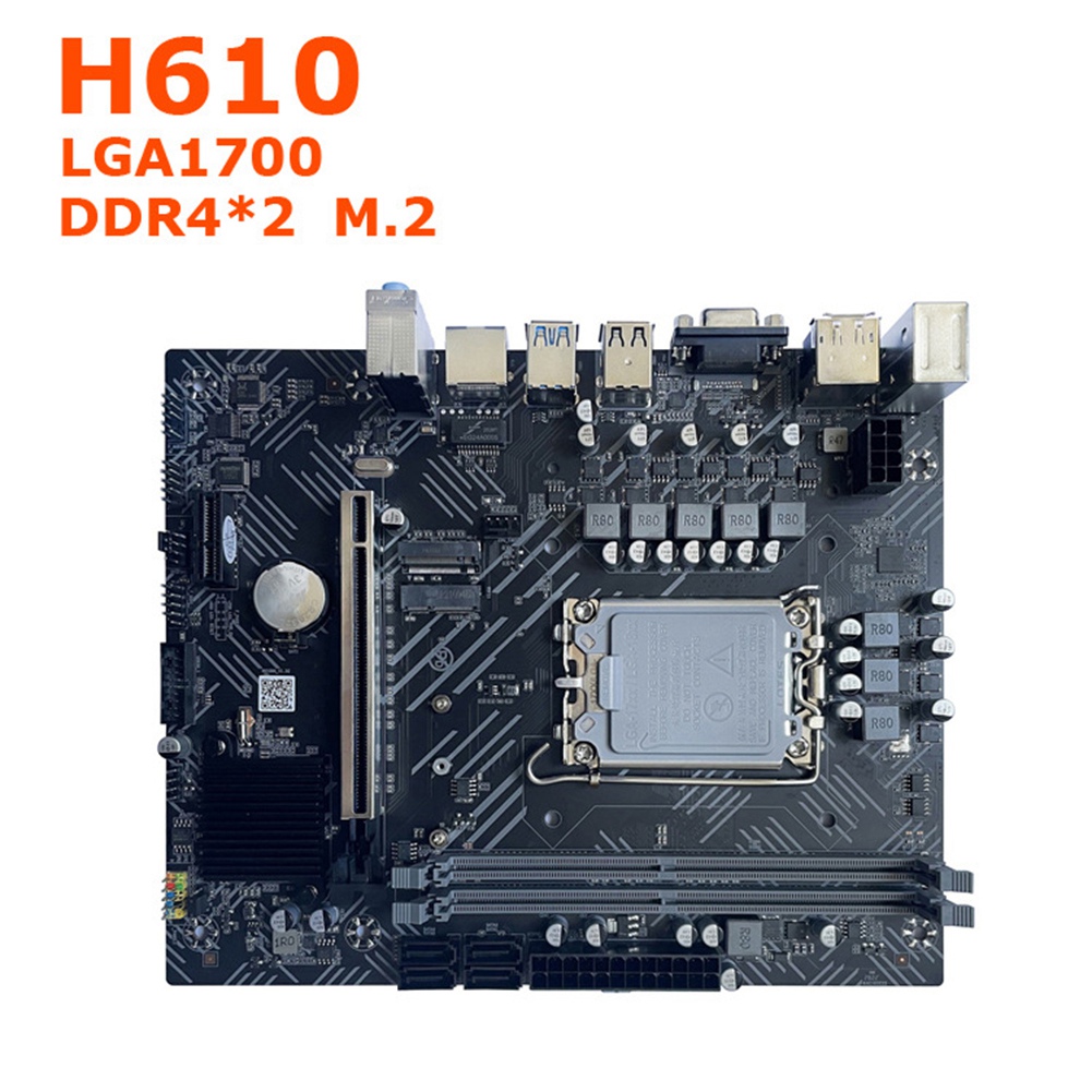 H610 Motherboard+Thermal Pad+Thermal Grease LGA1700 DDR4 Gigabit LAN for G6900 G7400 I3 12100 I5 12500 12Th CPU. 