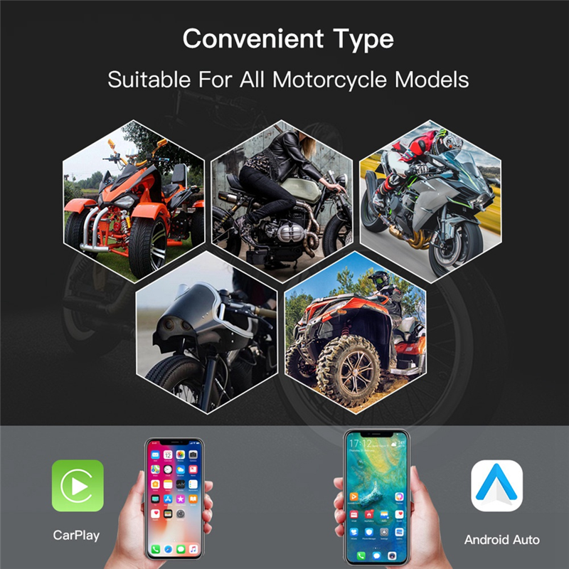5 Inch Portable Motorcycle Waterproof Display Motorcycle Wireless for Carplay Android Auto GPS Navigation Smart Screen Easy to Use. 