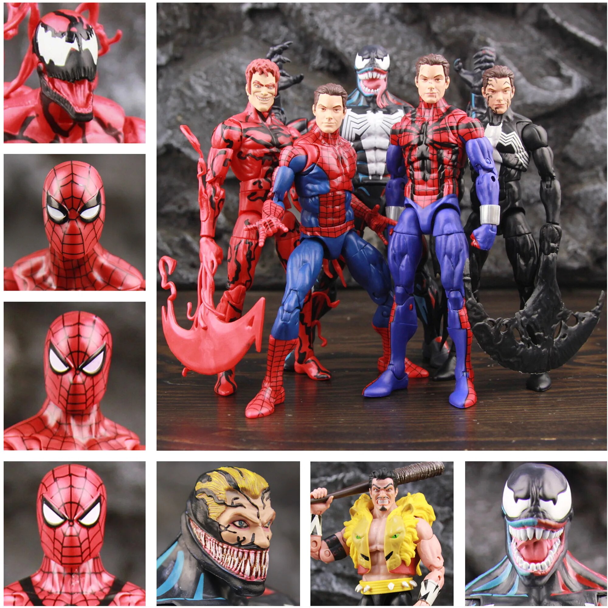 spider man toys Marvel Amazing Spiderman Peter Park Animated Venom Carnage Black Symbiote Kraven the Hunter 6 Action Figure Retro Legends Toys