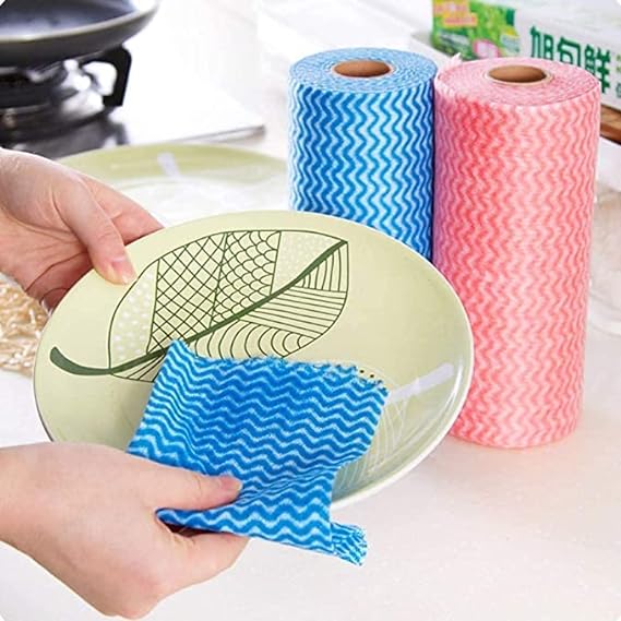 Home & Kitchen Multipurpose Tissue roll Reusable Towel Wipes Origami Paper Towels tissues Rolls for Cleaning and Kitchen Surface Floor & Packing Napkins Washable Cloth Non Woven. 