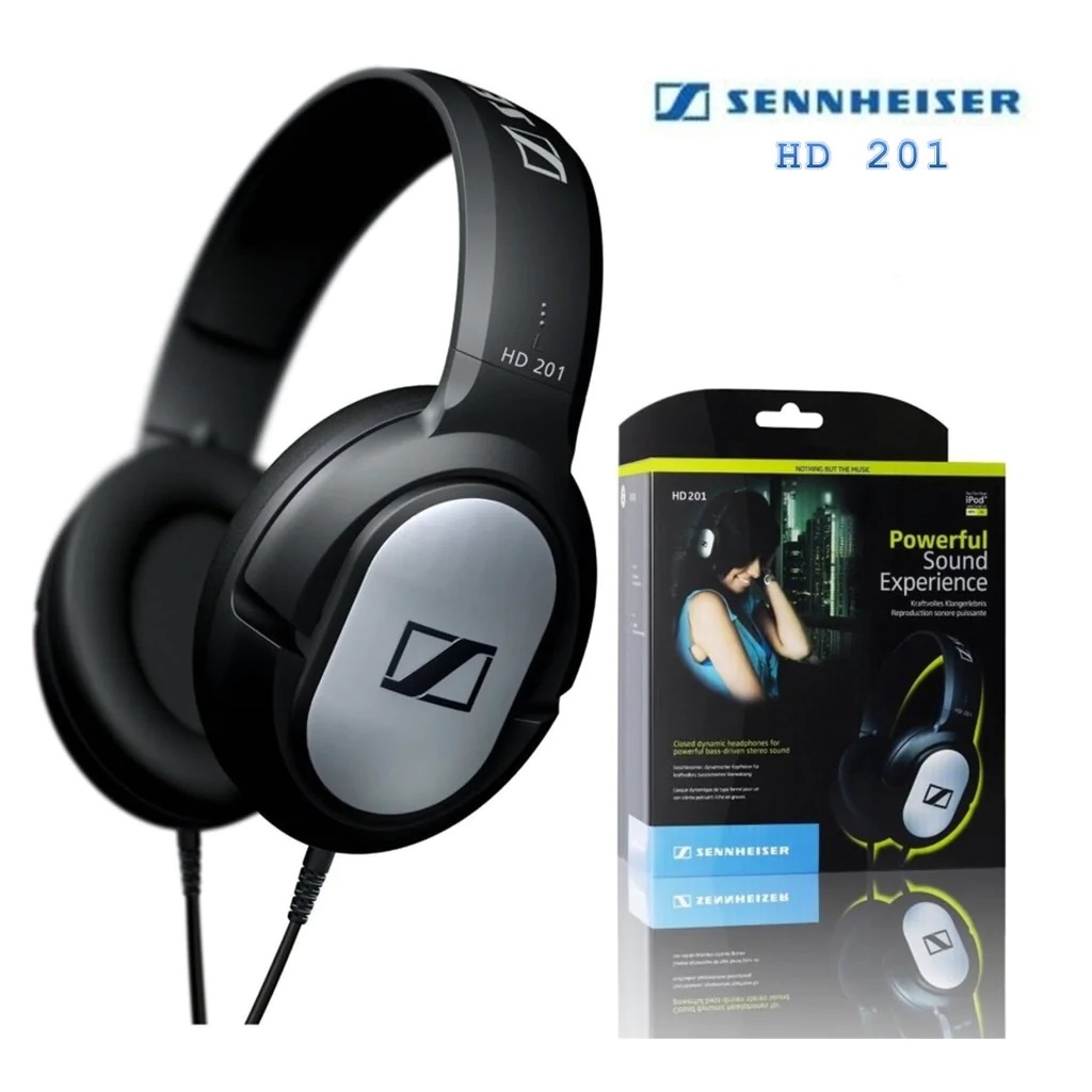 Sennheiser HD201 Stereo Headphones 3.5mm Wired Noise Isolation Earphone