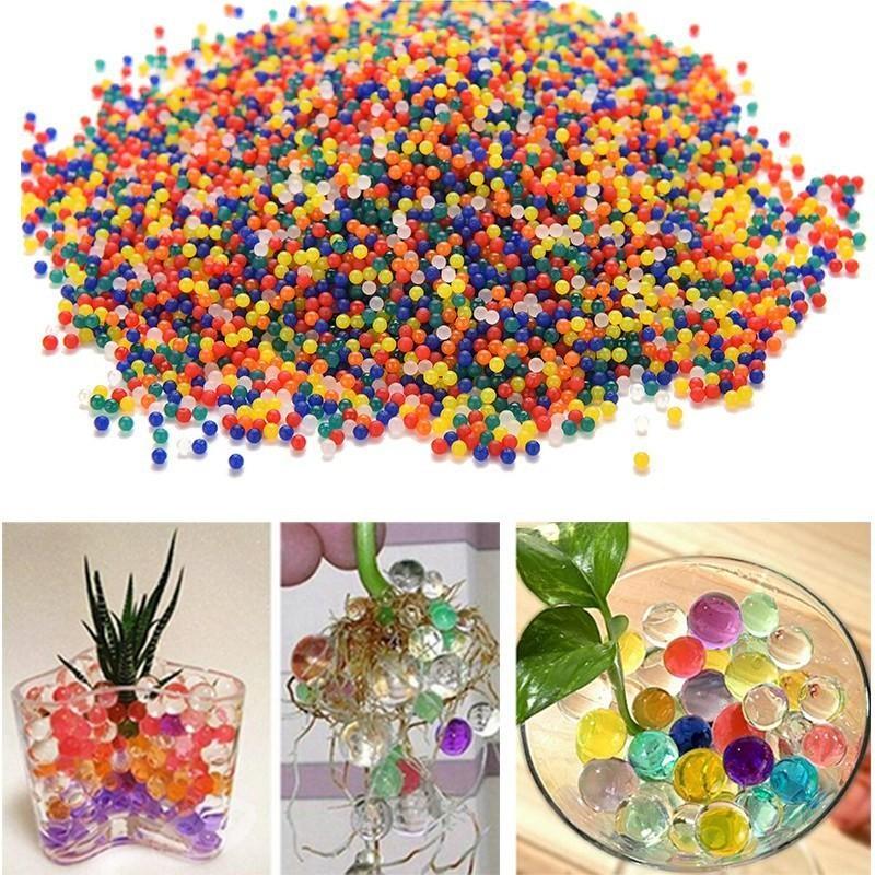 Magic Balls 200pc Pearl Crystal Soil Mud Plant Grow Balls Flower Plant Balls Orbiz Grow Jelly Water Balls Magic Hydrogel Bio Gel Beads Wedding Decoration and Home Decoration Kids Toy Crystal Soil Water Beads