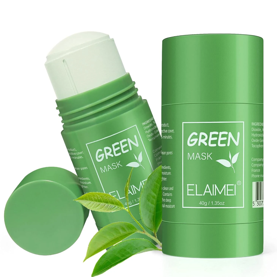 Natural Green Tea Mask Stick Deep Cleansing Oil Control Anti Acne Moisturizing Refreshing Lazy Solid Mask Green Tea Mask Stick