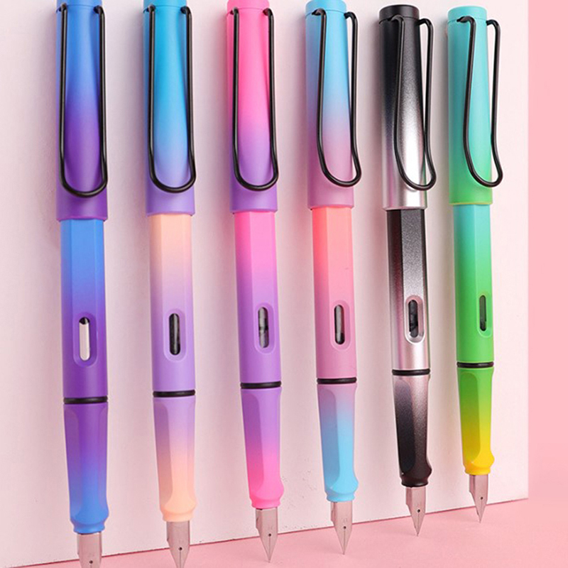 Fountain Pen Fashion Popular Plastic Colorful Classic Business Gift Ink Pens Nice Office Pen Gift Gradient Color. 