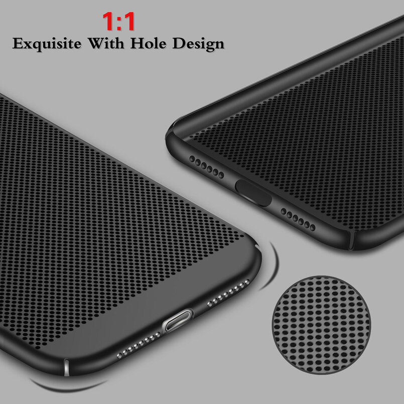 For IPhone X Case Ultra Slim Breathe Phone Case For IPhone XS Hollow Heat Dissipation Hard PC Back Cases Cover For for iphoneX Coque Fundas. 