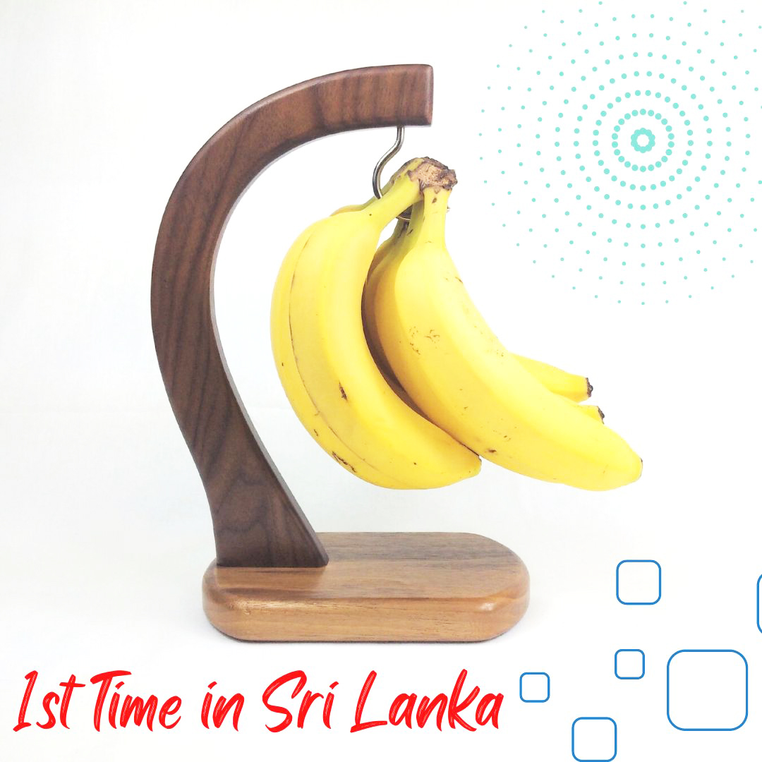 ModLumber Banana Fruit Holder 11*7*12 Inches Brown Color Modern Wooden Stand for Kitchen and Dining Table. 