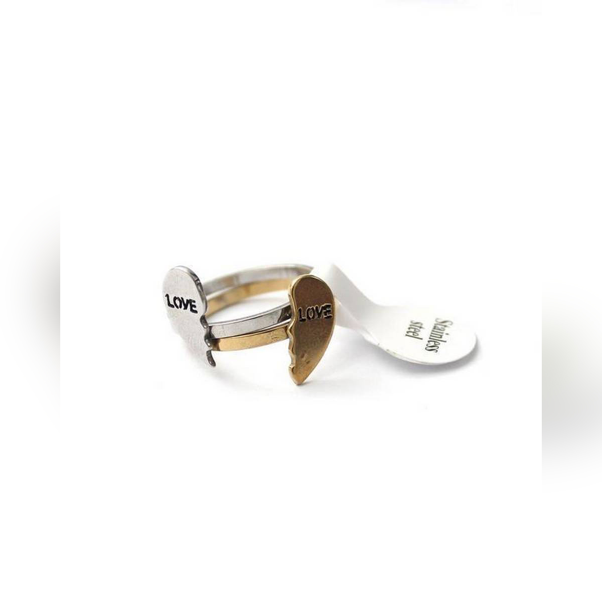 Couple Ring for boy and girl Gold&Silver - Size 17