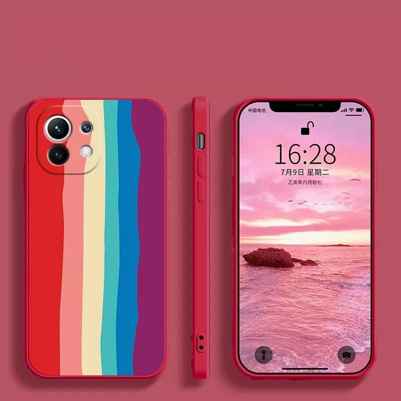 Rainbow Silicone Phone Case for iPhone 13 Soft TPU Rainbow Silicon Case Origina l Silicon Back Cover  iPhone 13 Back Cover. 