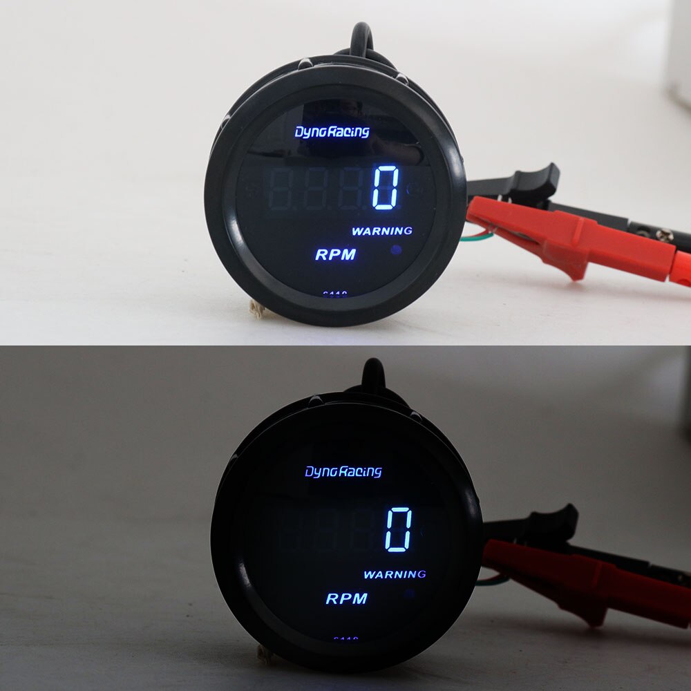 【0513yibiao2838】 Dynoracing 2" 52mm Digital Tacho Tachometer RPM Gauge Blue Led Car Meter Display. 